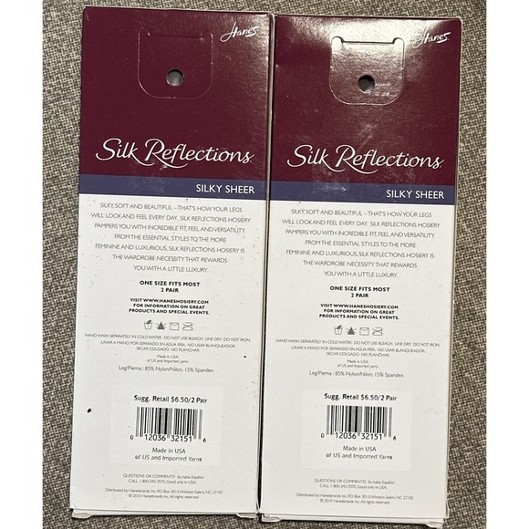 Hanes Silk Reflections Silky Sheer Knee Highs 2 Pack 4 Pair Town Taupe Style 775 - Picture 2 of 5
